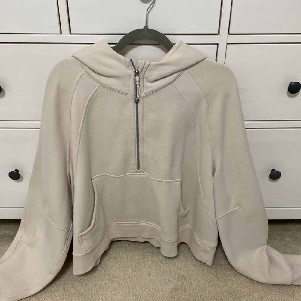 Lululemon scuba half zip in white opal